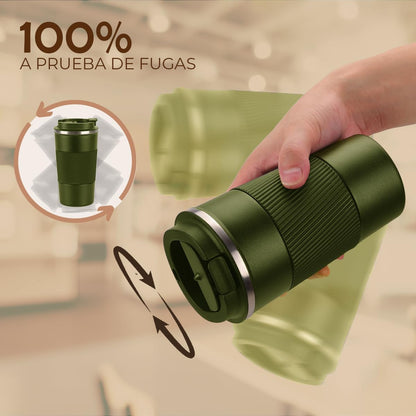 Smarthers Thermos Café or Tea - Thermos Coffee Cup to Go, Thermal Tumbler with Cold and Heat Maintenance 4-6 Hrs, Stainless Steel Thermal Cup BPA Free, Coffee Cup to Go, Durable Thermal Tumbler