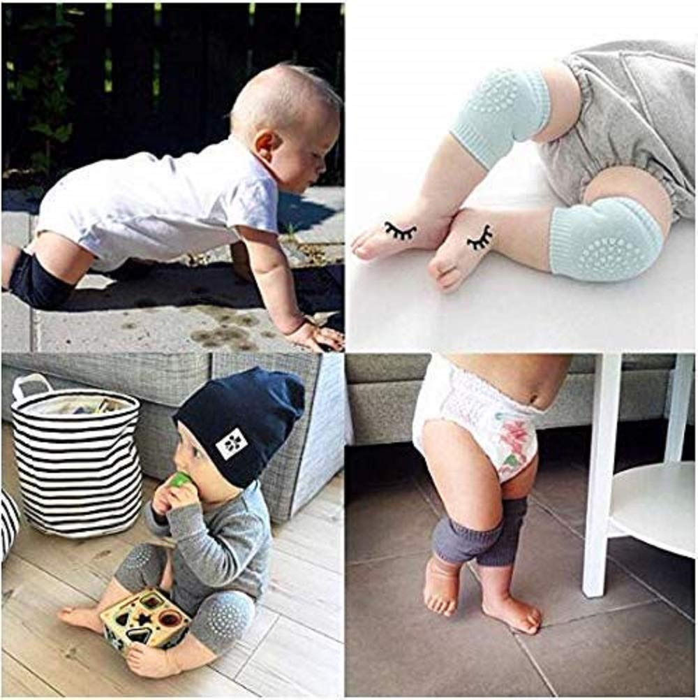 VENIQE Knee Pads for Crawling, Elbow Safety Protector, Stretchable Anti-Slip Padded Elastic Soft Cotton Breathable Comfortable Knee Cap for Kids (Multicolour)