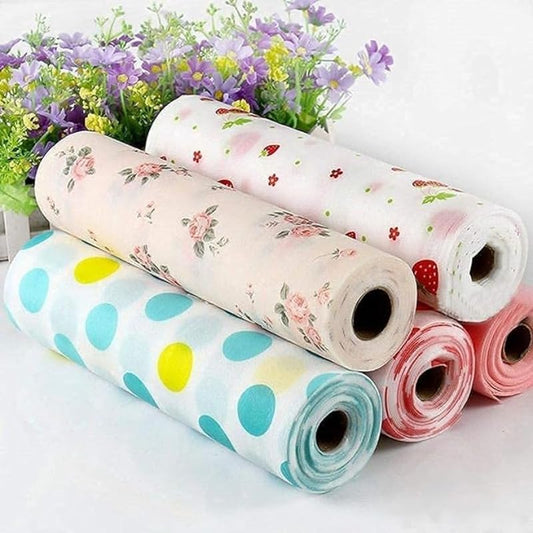 Waterproof Multi Purpose Non Slip Liners Roll Printed With Multi Shapes For Drawers And Closet 45 x 300 Cm - Multi Color