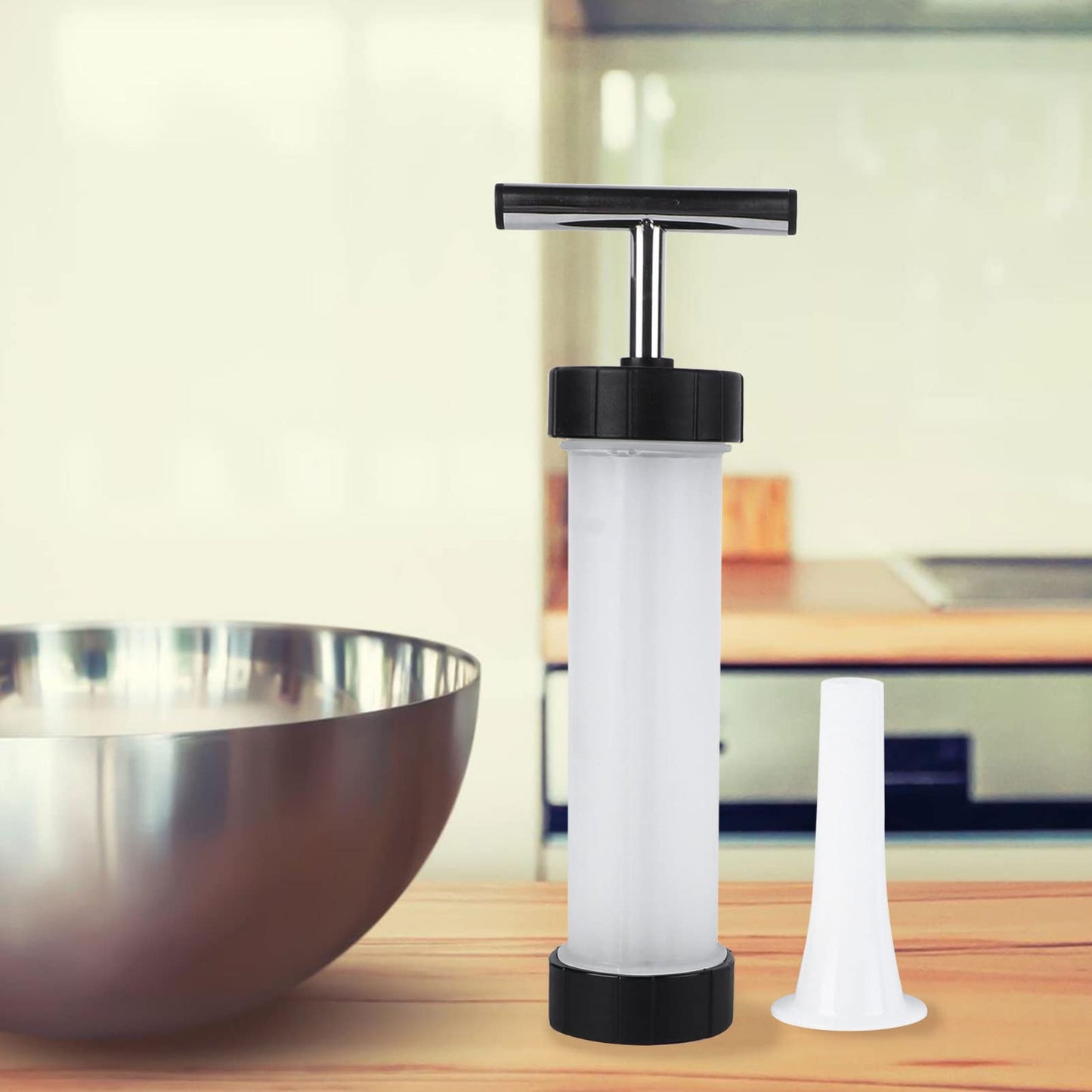 آلة حشو السجق اليدوية - صانعة سجق يدوية مزودة بثلاثة قمعات، وأداة حشو اللحوم للسجق المنزلي والسلامي والمزيد