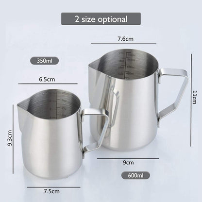 Yorten 304 Stainless Steel Milk Frothing Pitcher 350ml Milk Coffee Measurements Steaming Pitchers Suitable for Espresso Latte Art Frothing Milk