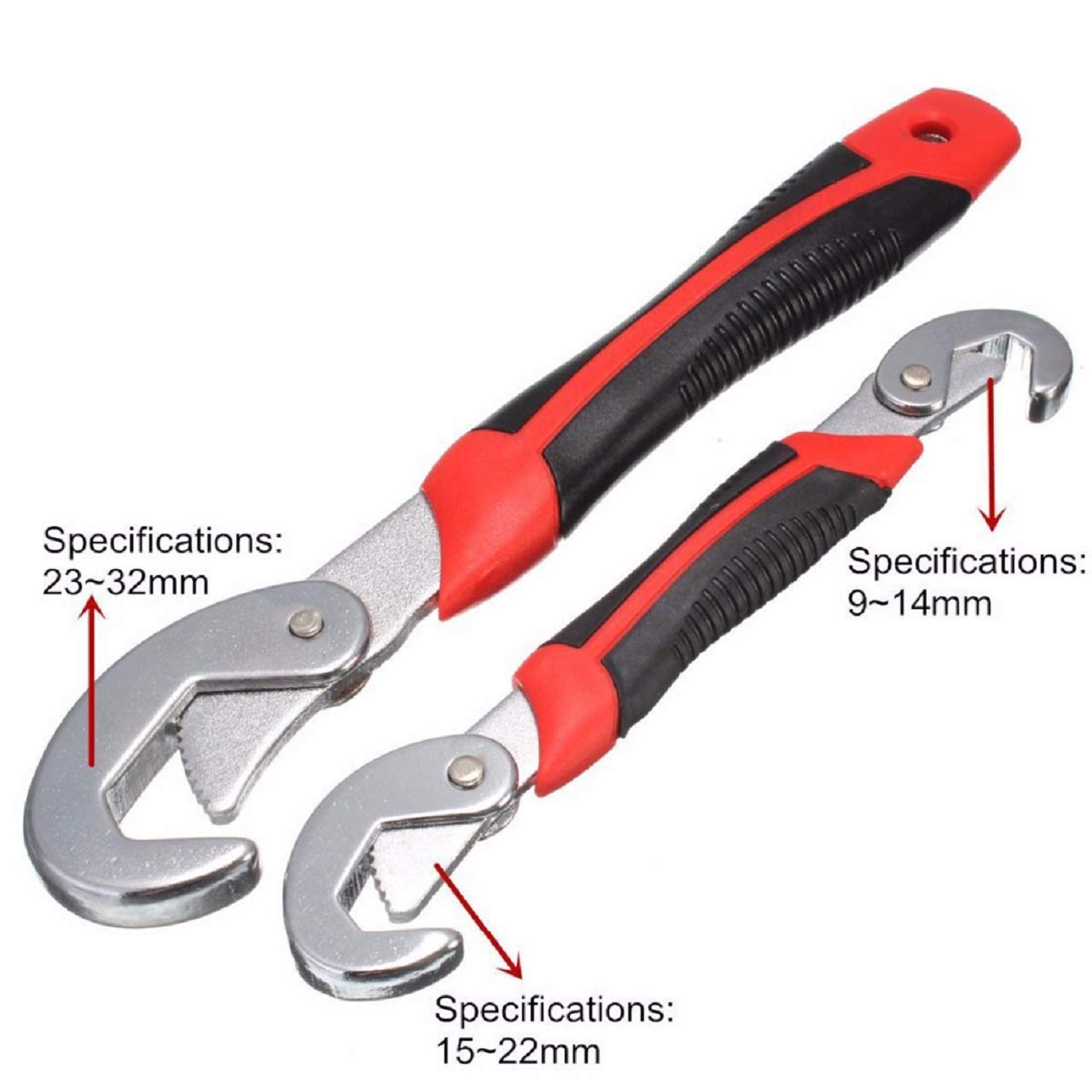 TK.Felly Universal Wrench, Large and Small, Set of 2, Compatible Dimensions Approx. 0.4 - 1.3 inches (9 - 32 mm), Monkey Wrench, Alternative Tool, Spanner, Plumbing, Water Supply