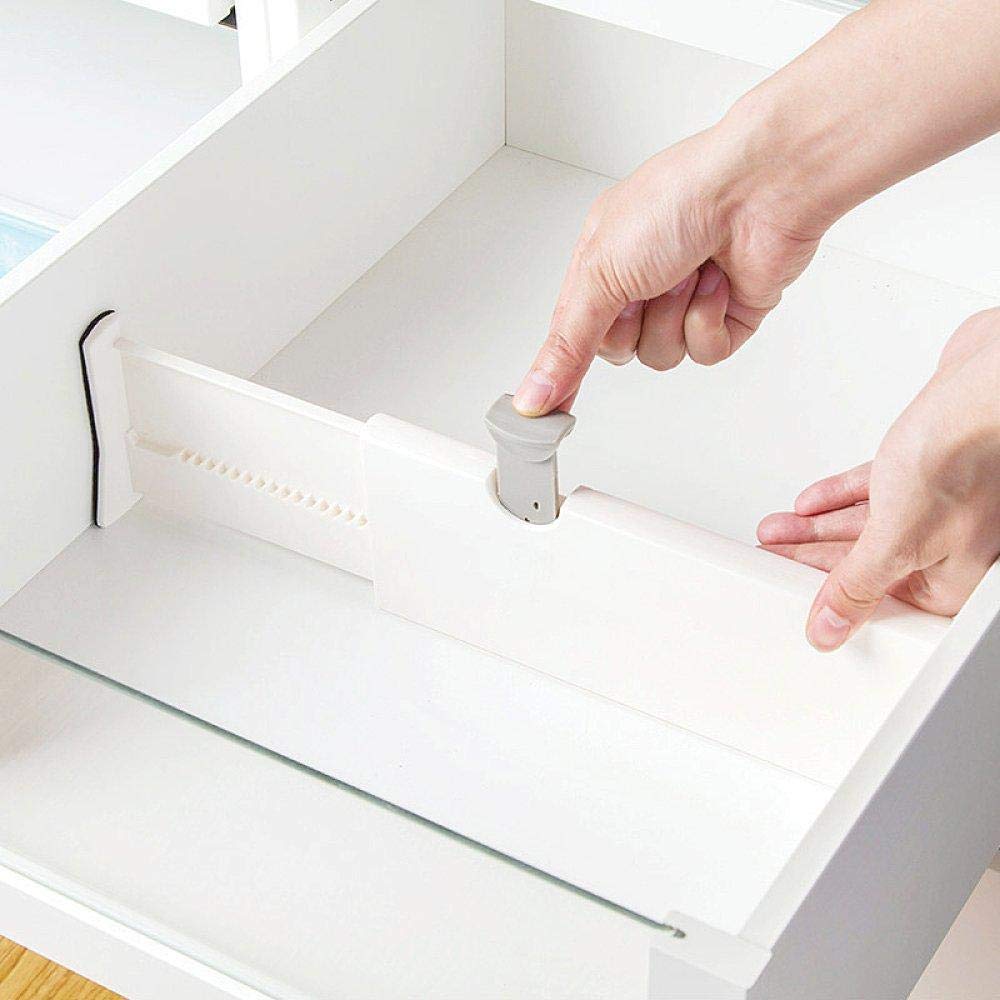Other Drawer Dividers Pack of 4 Expandable Adjustable Dresser Drawer Organizers With Anti Scratch Foam Edges, White