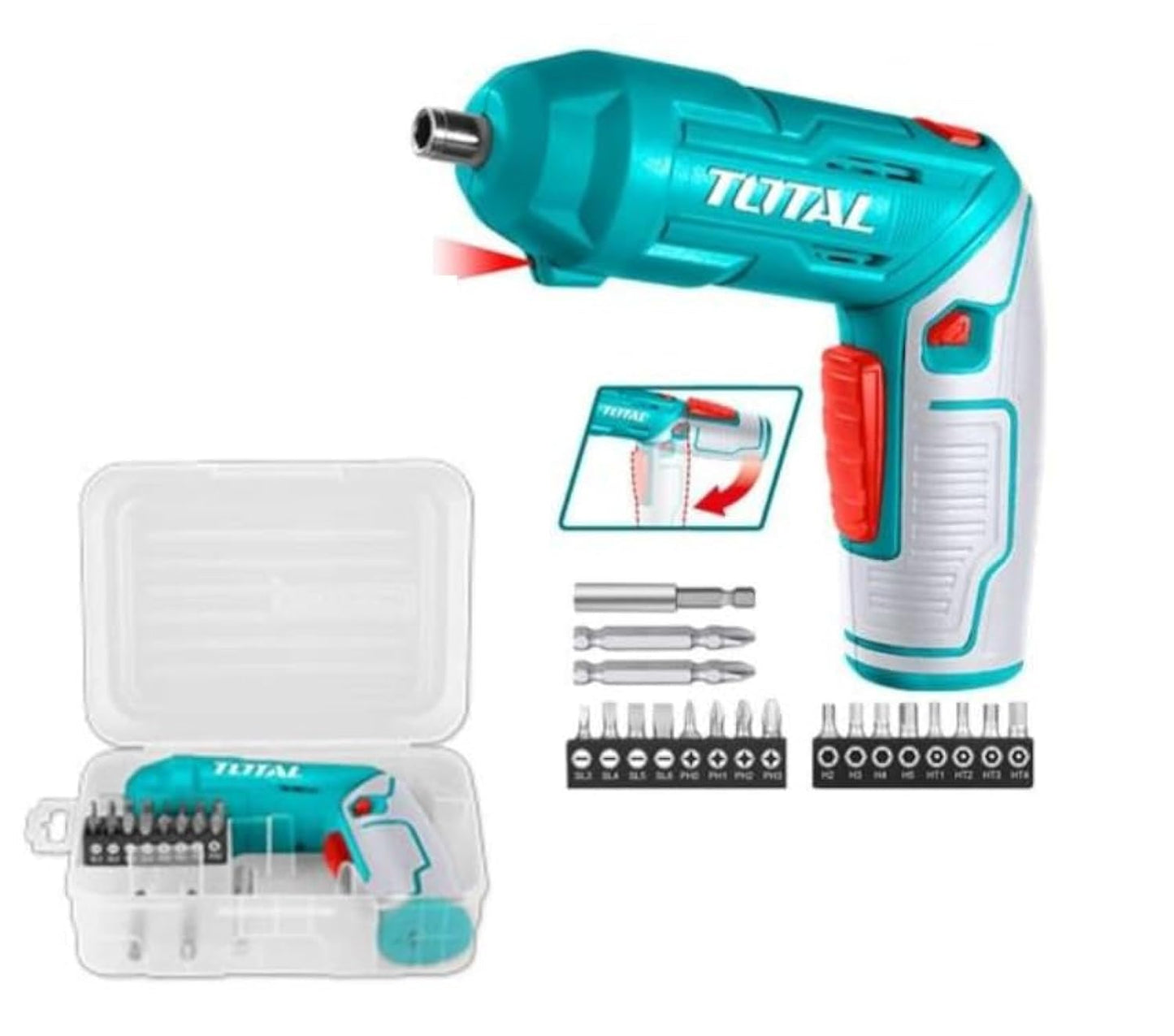 Total Lithium-Ion cordless screwdriver 4V 4Nm Hex shank(1/4") - TSDLI0442