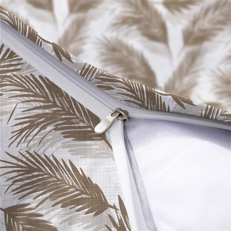 INTEX HOME Linen Velvet Cushion Set, Bella Leaf Pattern, Premium Soft Fabric, 40×40 cm, Turquoise, Elegant Living and Dining Room Decor, Comfortable and Durable Accent Pillows, 2 Pieces