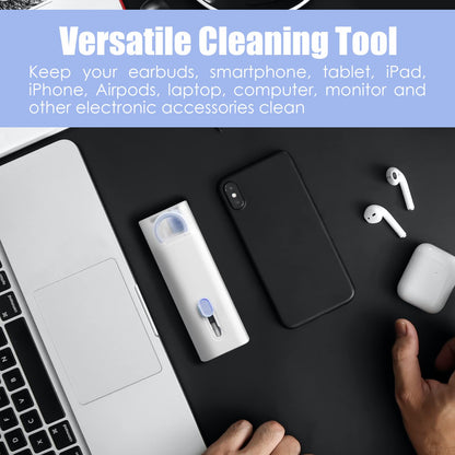 Laptop Cleaner Keyboard Cleaner Kit with Brush, 7 in 1 Electronic Cleaner Kit for Airpod Pro Earbuds Phone Computer, Multi-Function Cleaning Kit for Keyboard Laptop Airpods MacBook Earbuds PC - Blue