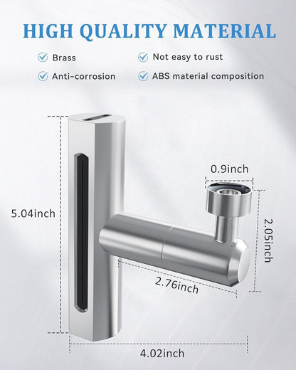 4-in-1 Waterfall Kitchen Faucet – 360° Swivel Faucet Extender for Kitchen Sink, Splash-Proof High Arc Faucet Head Replacement, Ideal for Washing Fruits and Vegetables