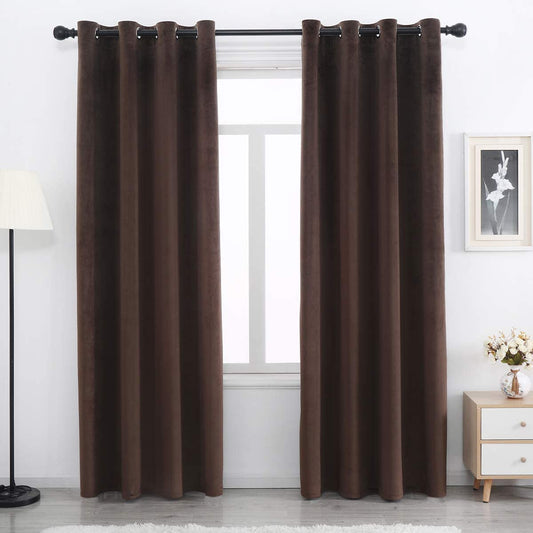 Elegant Velvet Curtains - Thermal Insulated Curtains for Living Room,steel Grommets - Light Blocking Shades - 2 panels