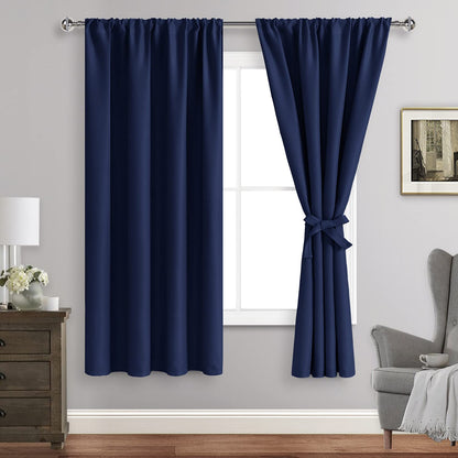 Blackout Curtains for Bedroom - Thermal Insulated Room Darkening Noise Reducing- cover pocket design - 1 panel with tie-pack