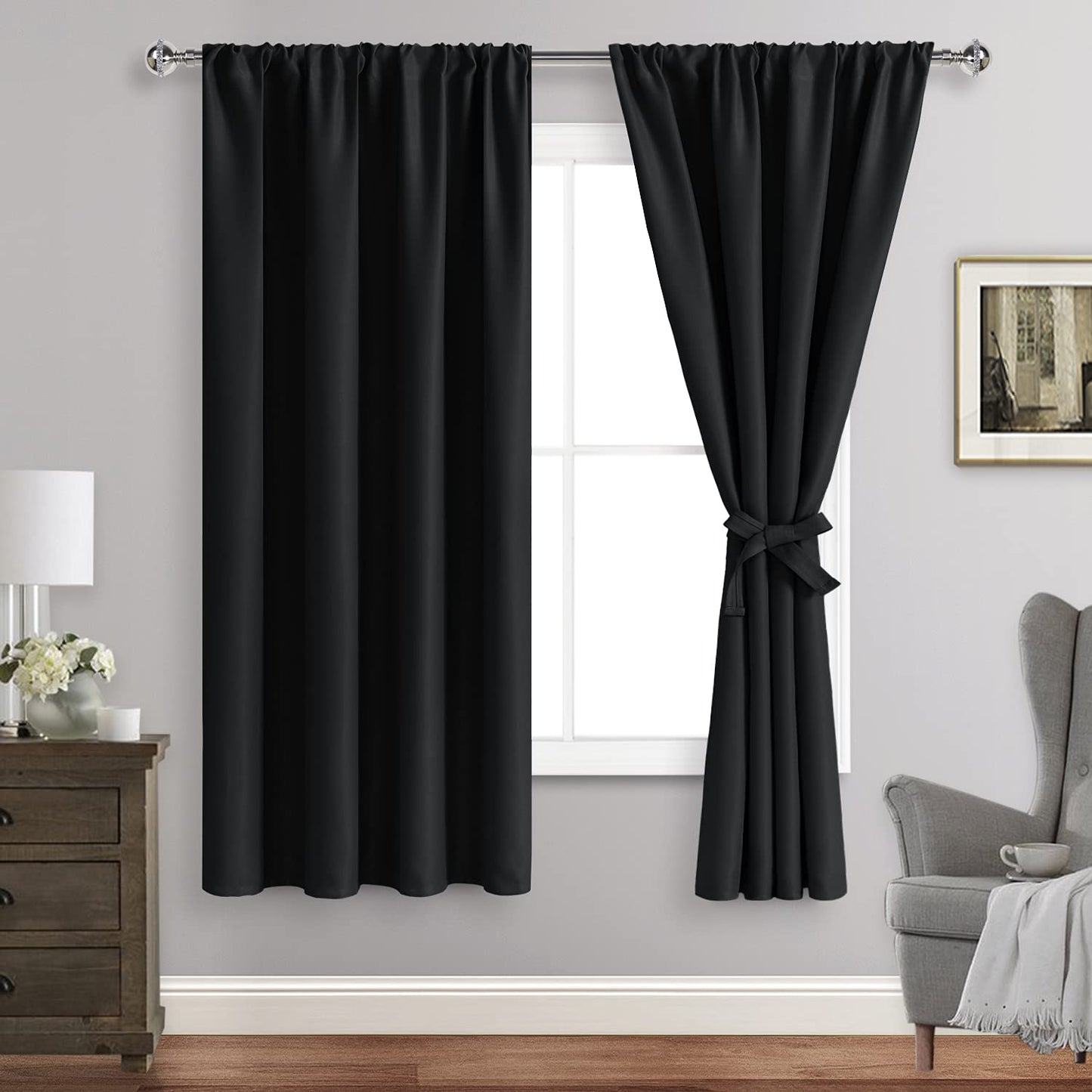 INtex CURTAINS HOUSE Blackout Curtains for Bedroom - Thermal Insulated Room Darkening Noise Reducing- cover pocket design - 1 panel with tie-pack Turqouise 135x230