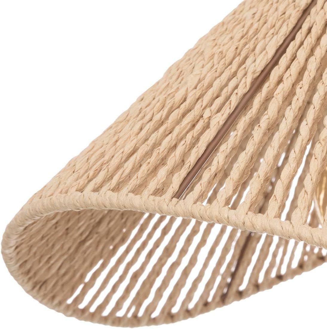 Nagafa Shop RBE1087 Bohemian Woven Chandelier, Natural Rattan Pendant Light, Organic Style Hanging Fixture for Living Room, Bedroom, and Dining Room