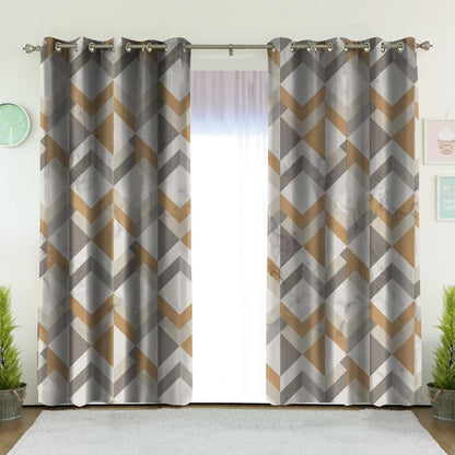 INtex CURTAINS HOUSE Light-Filtering Window Curtain with Steel Grommets - Linen Velvet Fabric - Single Piece Café 250W x 265L CM
