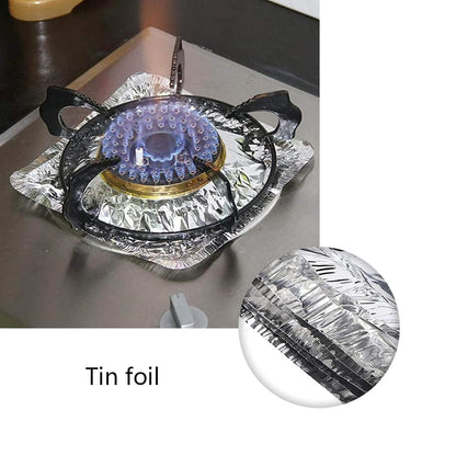 10 Pcs Gas Burner Cover - Disposable Aluminum Foil Gas Stove Mat for Easy Kitchen Cleaning