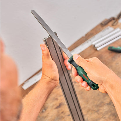 Bosch File Set 5-Piece (Robust Metal File Set incl. Round/Half-Round/Flat/Triangular/Square Files; Hard Carbon Steel; Shaft Length 200mm; Medium Stroke 2; Ergonomic Softgrip)