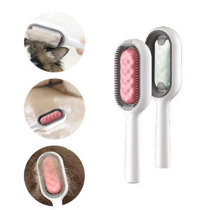 NWOMJTV Pet Cleaning Hair Removal Comb, Universal Multifunctional Knot Remover Cleaning Brush for Pets, Portable Pet Dog Cat Brush for Massaging and Removing Hair (Long, Pink)