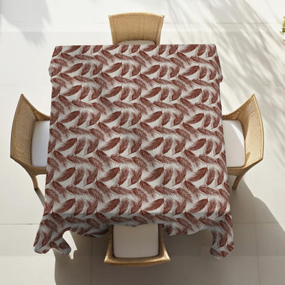 INTEX HOME Linen Velvet Table Cloth, Bella Leaf Pattern, Premium Soft Fabric, 130W×130L CM, Turquoise, Elegant Dining and Living Room Decor, Durable Protection for Daily Use and Special Occasions