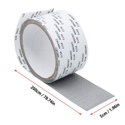 Window Screening Repair Sticker Anti-Insect Fly Bug Mosquito Screen Net Repair Patch Adhesive Screen Repair Tape Fiberglass Mesh Patch Fiberglass Repair Tape with Strong Adhesive for Window (2 Rolls)