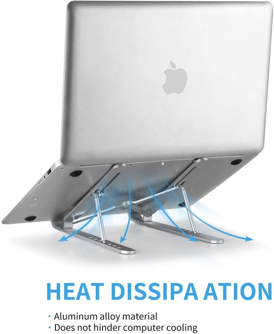 iCare® Aluminum Laptop Stand Adjustable Laptop Holder for Desk Foldable Computer Stand 7 Angles Anti-Slip Portable Riser for MacBook Air Thinkpad Tablet and iPad