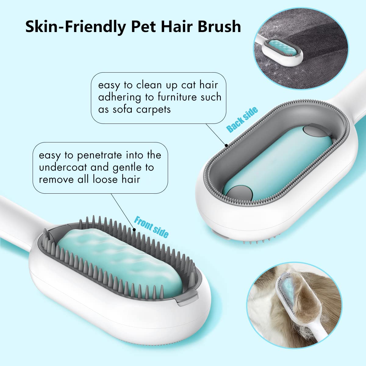 Sichy Dog Brush Cats Brush Grooming Comb,Self Cleaning Cat Dog Slicker Brushes Pet Grooming Tool Gently Removes Loose Undercoat, Mats Tangled Hair Slicker Brush for Pet Massage-Self Cleaning