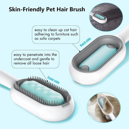 Sichy Dog Brush Cats Brush Grooming Comb,Self Cleaning Cat Dog Slicker Brushes Pet Grooming Tool Gently Removes Loose Undercoat, Mats Tangled Hair Slicker Brush for Pet Massage-Self Cleaning