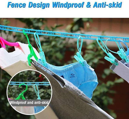 Newraturner 3Pack Nylon Clothesline Windproof Clothes Drying Rope Travel Clothes Line Portable Laundry Line Hanger Rope for Indoor Outdoor Camping Home Hotel