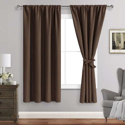 Blackout Curtains for Bedroom - Thermal Insulated Room Darkening Noise Reducing- cover pocket design - 1 panel with tie-pack