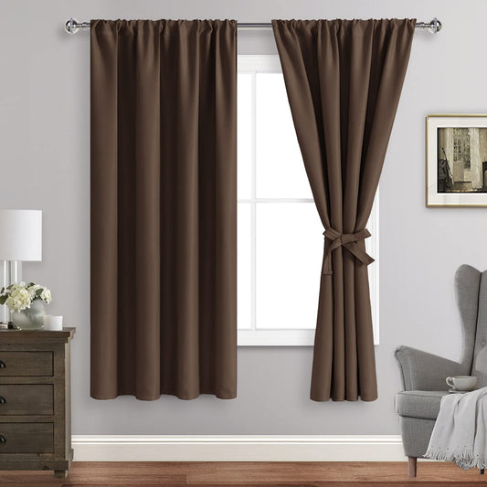 Blackout Curtains for Bedroom - Thermal Insulated Room Darkening Noise Reducing- cover pocket design - 1 panel with tie-pack