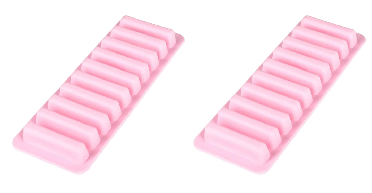 2 Pieces Ice Cube Trays Food Grade Silicone (Pink+Pink)
