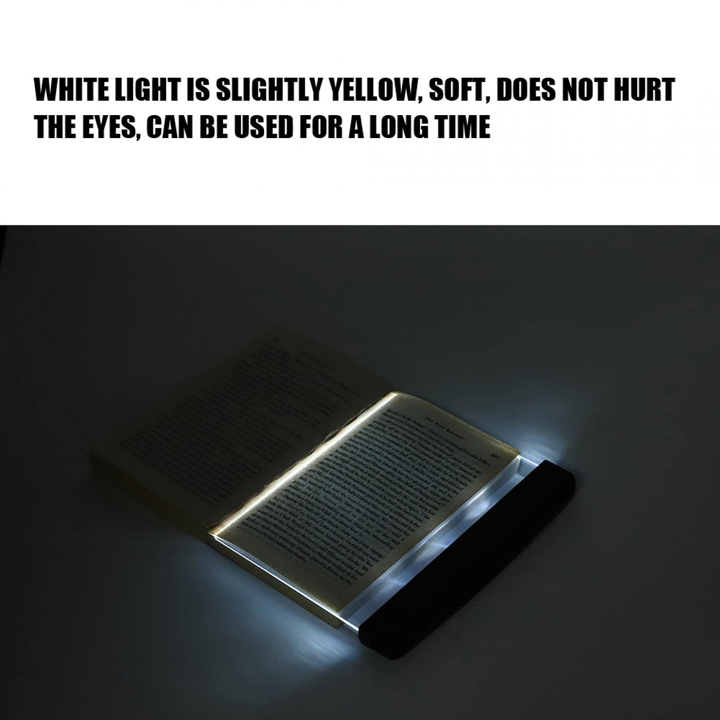 Weohoviy Book Reading Light, Ultra Thin Flat Book Light, Eye Care Book Page Light and Bookmark Light Reading in Bed