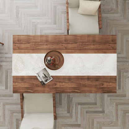 INtex Home Linen Table Runner, DAS Printed Rectangle Design for Reception Kitchen and Living Room Tables, for Dining and Home Décor Enhancements, 1 Pc - 45x140 cm - Caffee Latte