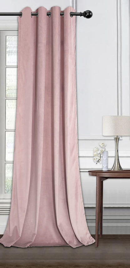 Elegant Velvet curtains - Soft Velour fabric - Steel Grommets - for living rooms - 1 piece-Pink