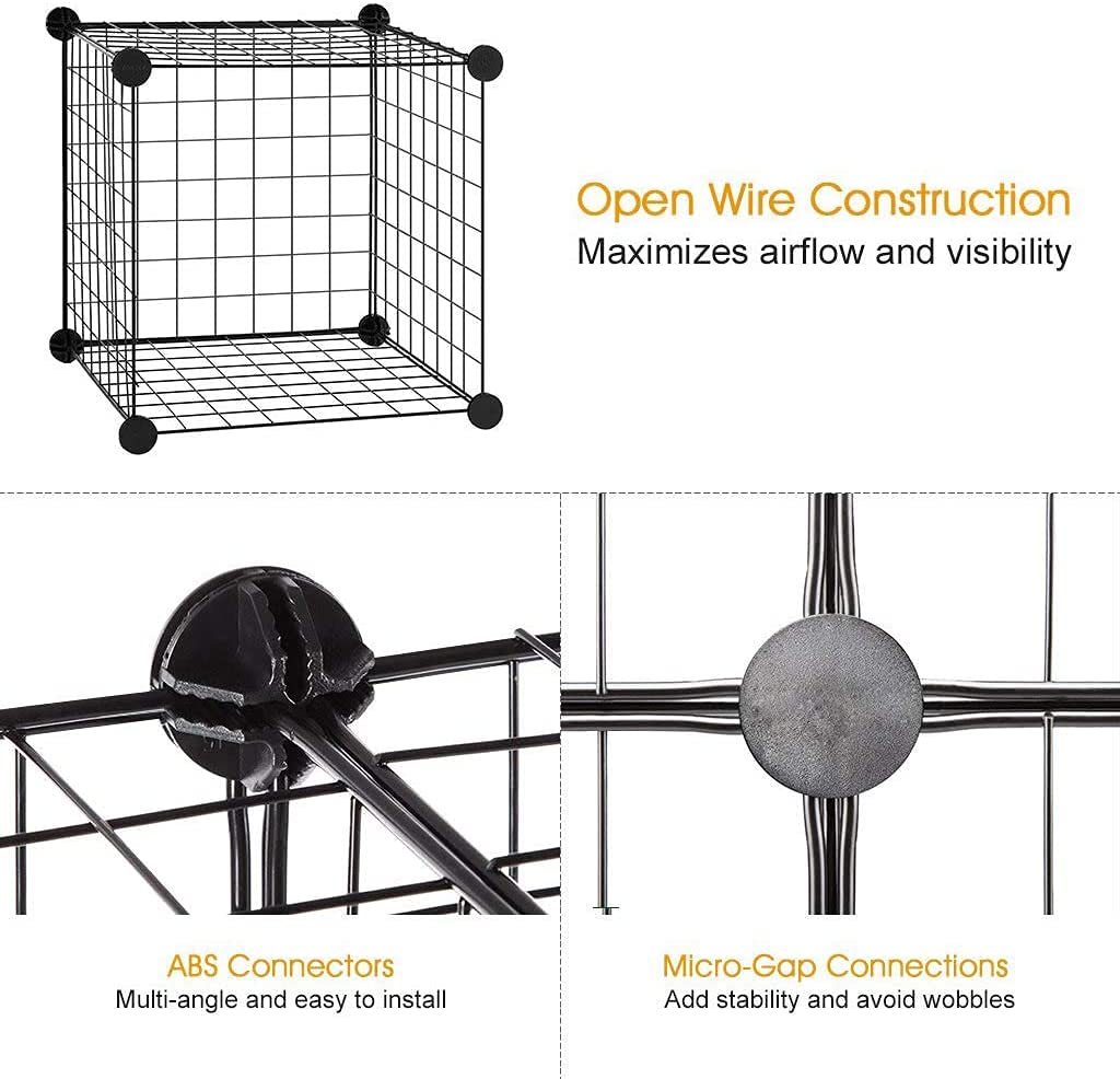 Portable Metal Pet Playpen Easy to Disassemble and Install Portable Indoor Outdoor Exercise Pen (10 Pieces, Black)