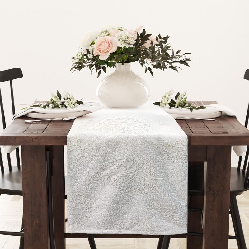INtex Home Linen Table Runner, DAS Printed Rectangle Design for Reception Kitchen and Living Room Tables, for Dining and Home Décor Enhancements, 1 Pc - 45x140 cm - Caffee Latte