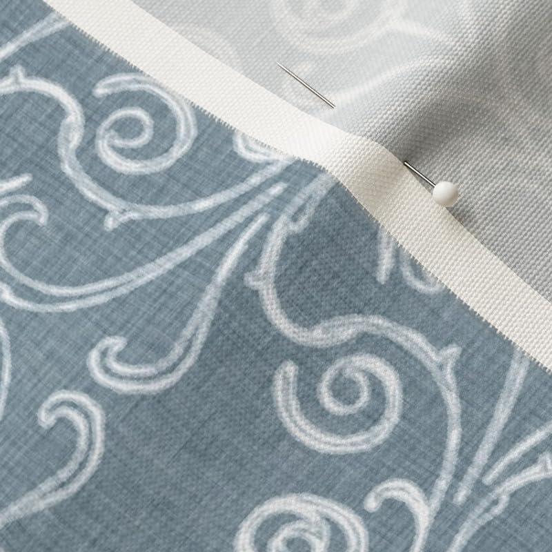 INtex Home Linen Curtain Panel, Meadow Breeze Printed Light-Filtering Fabric with Back Tab Hanging, Elegant Rustic Style for Living Bedroom or Dining Room, 1 Pc - 135 x 230 - Petrol Blue