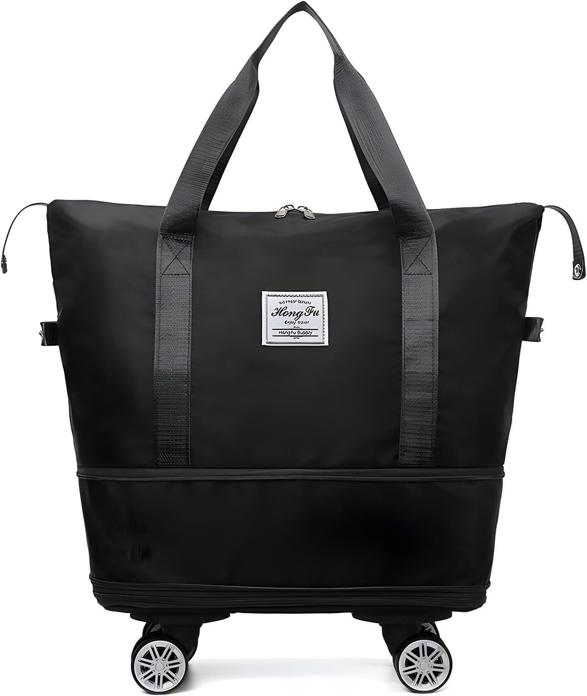 MirajX Travel Duffel Bag with Trolley 4 Wheels for Women | Foldable Extendable Moving Waterproof Sports Handbag | Travelling Organizer Bag (Black)