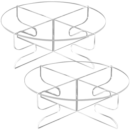 Acrylic Cupcake Stand Set, 2-Piece Round Clear Cake Holder, 30 x 10.5 cm, Reusable One-Tier Pedestal for Parties, Weddings, Bakery Display and Dessert Table