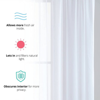 Elegant Voile Chiffon Curtains - Rod Pocket Design - Luxury Soft Fabric 1 Panel