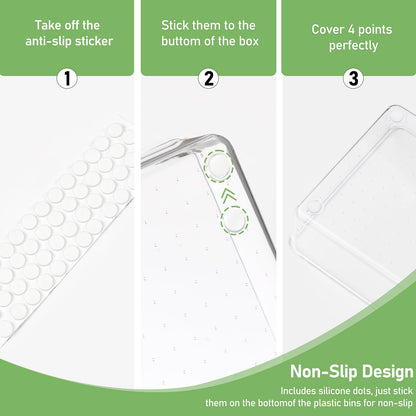 DUHARS 4PCS Clear Plastic Drawer Organizer Tray, 12'' Large Acrylic Vanity Bathroom Drawer Organizers Trays, Desk Drawer Organizer Bins for Cosmetics, Makeup, Kitchen, Office, Junk Drawer Organization