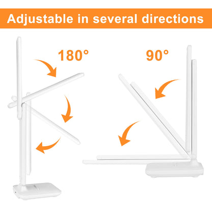 Sporgo Desk Lamp, LED Table Lamp, 3 Colours and 5 Brightness Levels, Dimmable Eye Protection, Table Lamp, Desk Lamp with USB Port, Touch Control, Reading Lamp for Children, Office, Rooms