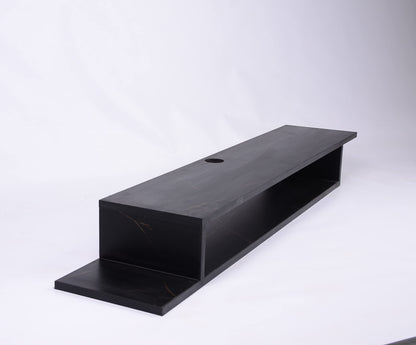 TV Stand Shelf, a versatile and spacious Entertainment Media Console measuring 135 cm, presented in a sophisticated and modern Black finish