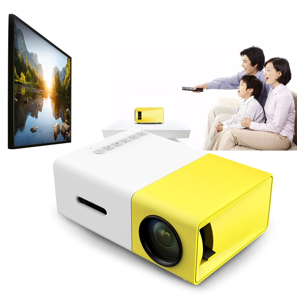 YG-300 Mini Portable Projector with USB,SD,AV,HDMI, Multicolor