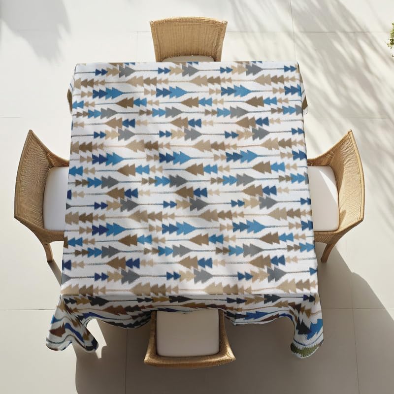 INTEX HOME Sofia Elegance Square Tablecloth – Luxurious Linen Velvet – Kitchen & Living Room Tables – For Ramadan & Events – Multiple Sizes Available – 1 Pc -130x130 cm - Multicolour