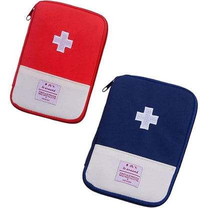 Waterproof Multifunction Divided Emergency Medical Storage Bag Practical For Outdoor Camping And Hiking Set Of 2 Pieces - Red Blue