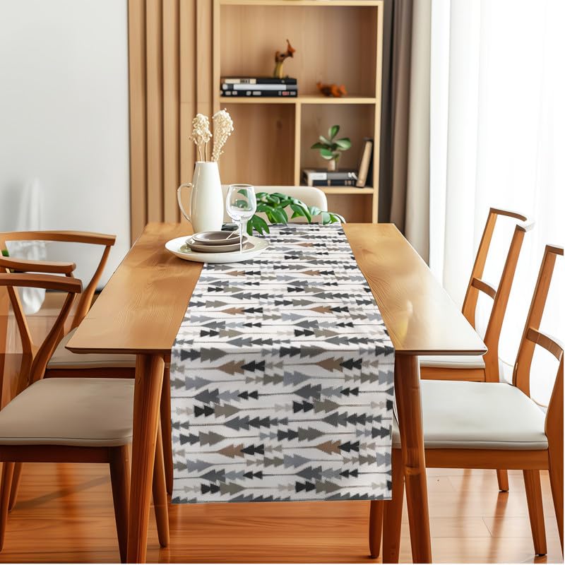 INTEX HOME Sofia Elegance 3-Piece Set – Linen Velvet Table Runner 45x135 cm - 2 Cushion Covers 40X40 cm – Elegant Home Décor for Dining Table & Living Room – Grey