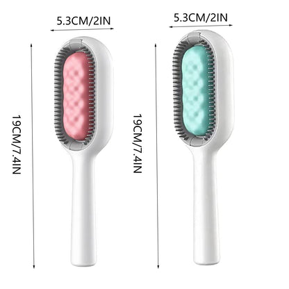 NWOMJTV Pet Cleaning Hair Removal Comb, Universal Multifunctional Knot Remover Cleaning Brush for Pets, Portable Pet Dog Cat Brush for Massaging and Removing Hair (Long, Pink)