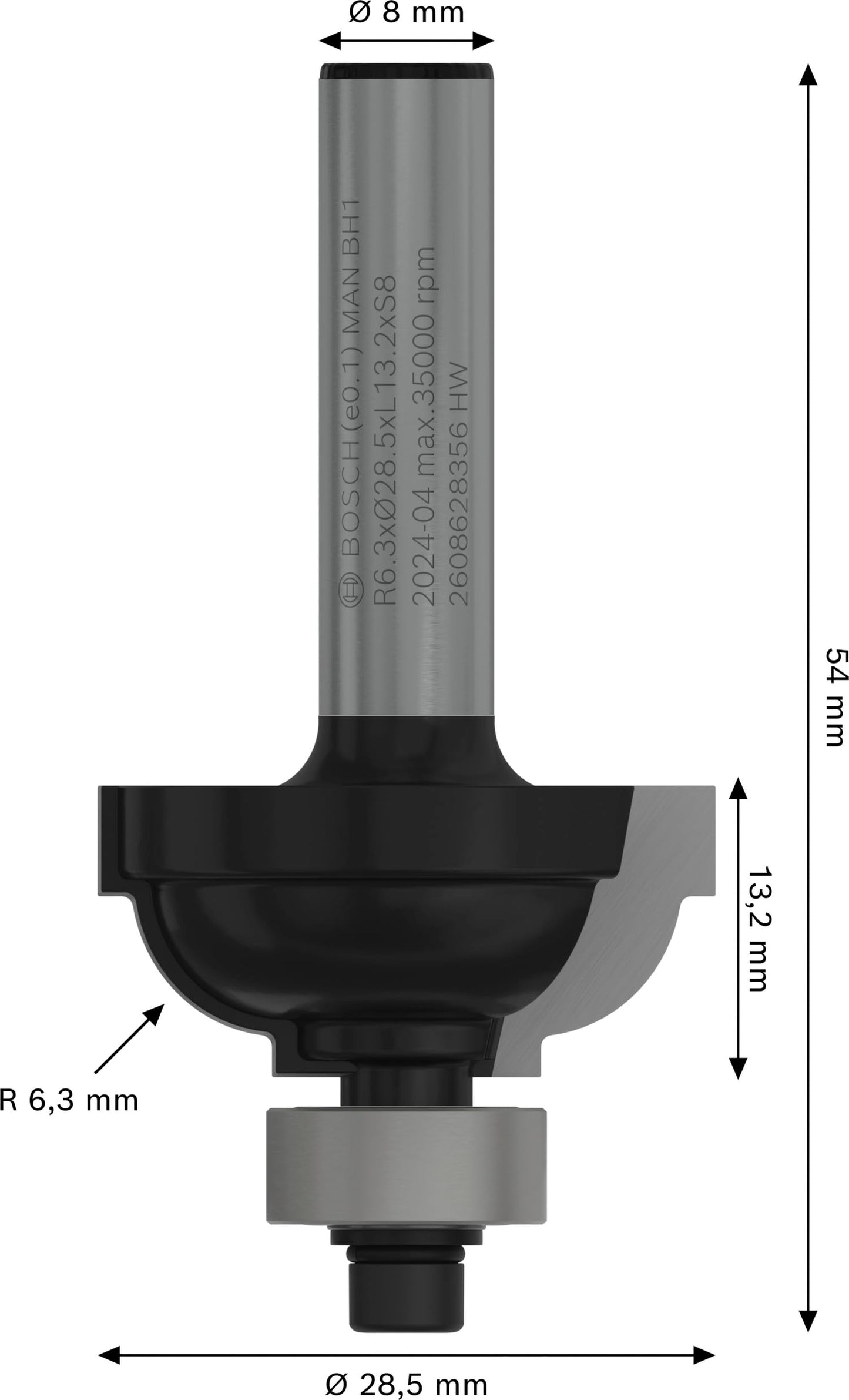 Bosch Professional 2608628356 Profile Cutter, Silver/Black, 8 mm x 28.5 mm x 54 mm