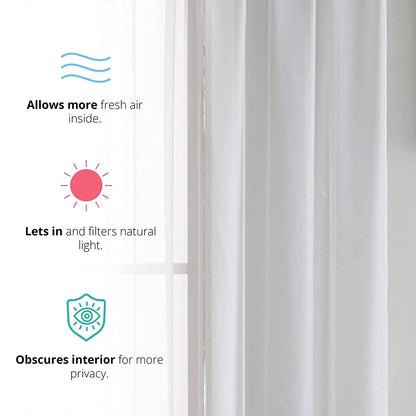 INtex CURTAINS HOUSE Elegant Voile Chiffon Curtains - Rod Pocket Design - Luxury Soft Fabric 1 Panel (300W x 240L CM, Off white)