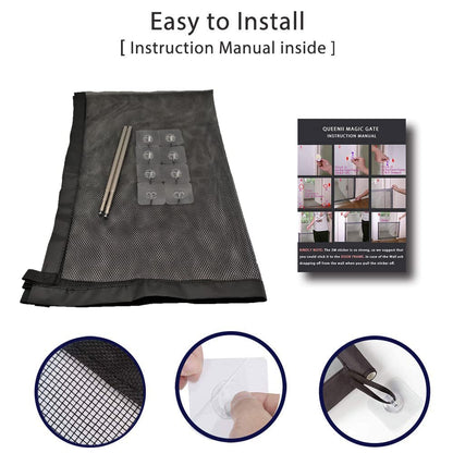 Pro for sho baby 43 inches x28 inches pet safety gate,baby gate,magic gate,portable folding mesh gate safe guard isolated,outdoor and indoor safety gate install anywhere.