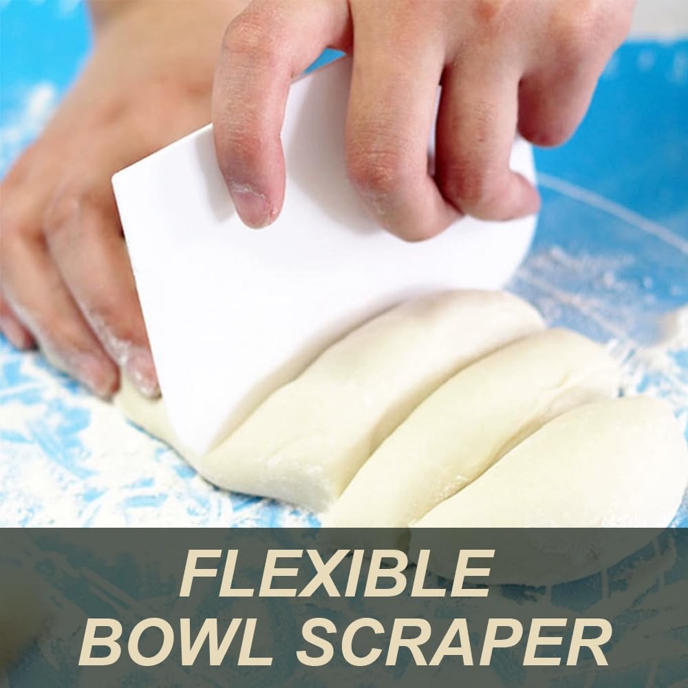 FYACCD Dough Scraper, 3 Pieces Plastic Dough Scraper Set, Cream Scraper, Cream Edge Smoothing Comb Tool for Cake Edge Decorating