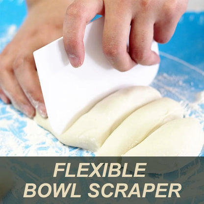 FYACCD Dough Scraper, 3 Pieces Plastic Dough Scraper Set, Cream Scraper, Cream Edge Smoothing Comb Tool for Cake Edge Decorating